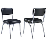 Tampa Furniture Outlet - Coaster - Retro Upholstered Dining Side Chair Black (Set of 2) - 2066