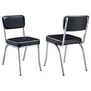 Tampa Furniture Outlet - Coaster - Retro Upholstered Dining Side Chair Black (Set of 2) - 2066