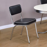 Retro Upholstered Dining Side Chair Black (Set of 2) - Tampa Furniture Outlet