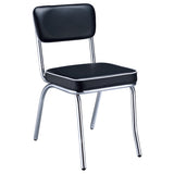 Retro Upholstered Dining Side Chair Black (Set of 2) - Tampa Furniture Outlet