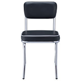 Retro Upholstered Dining Side Chair Black (Set of 2) - Tampa Furniture Outlet