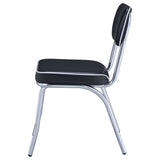 Retro Upholstered Dining Side Chair Black (Set of 2) - Tampa Furniture Outlet