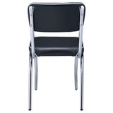 Retro Upholstered Dining Side Chair Black (Set of 2) - Tampa Furniture Outlet