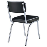 Retro Upholstered Dining Side Chair Black (Set of 2) - Tampa Furniture Outlet