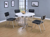 Retro Upholstered Dining Side Chair Black (Set of 2) - Tampa Furniture Outlet
