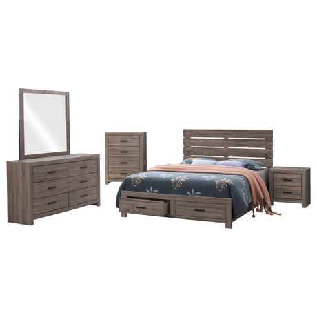 Brantford 5-piece Eastern King Bedroom Set Barrel Oak - Tampa Furniture Outlet