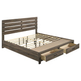 Brantford Wood Eastern King Storage Panel Bed Barrel Oak - Tampa Furniture Outlet