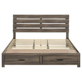 Brantford Wood Eastern King Storage Panel Bed Barrel Oak - Tampa Furniture Outlet