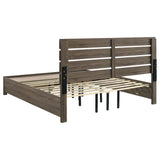Brantford Wood Eastern King Storage Panel Bed Barrel Oak - Tampa Furniture Outlet