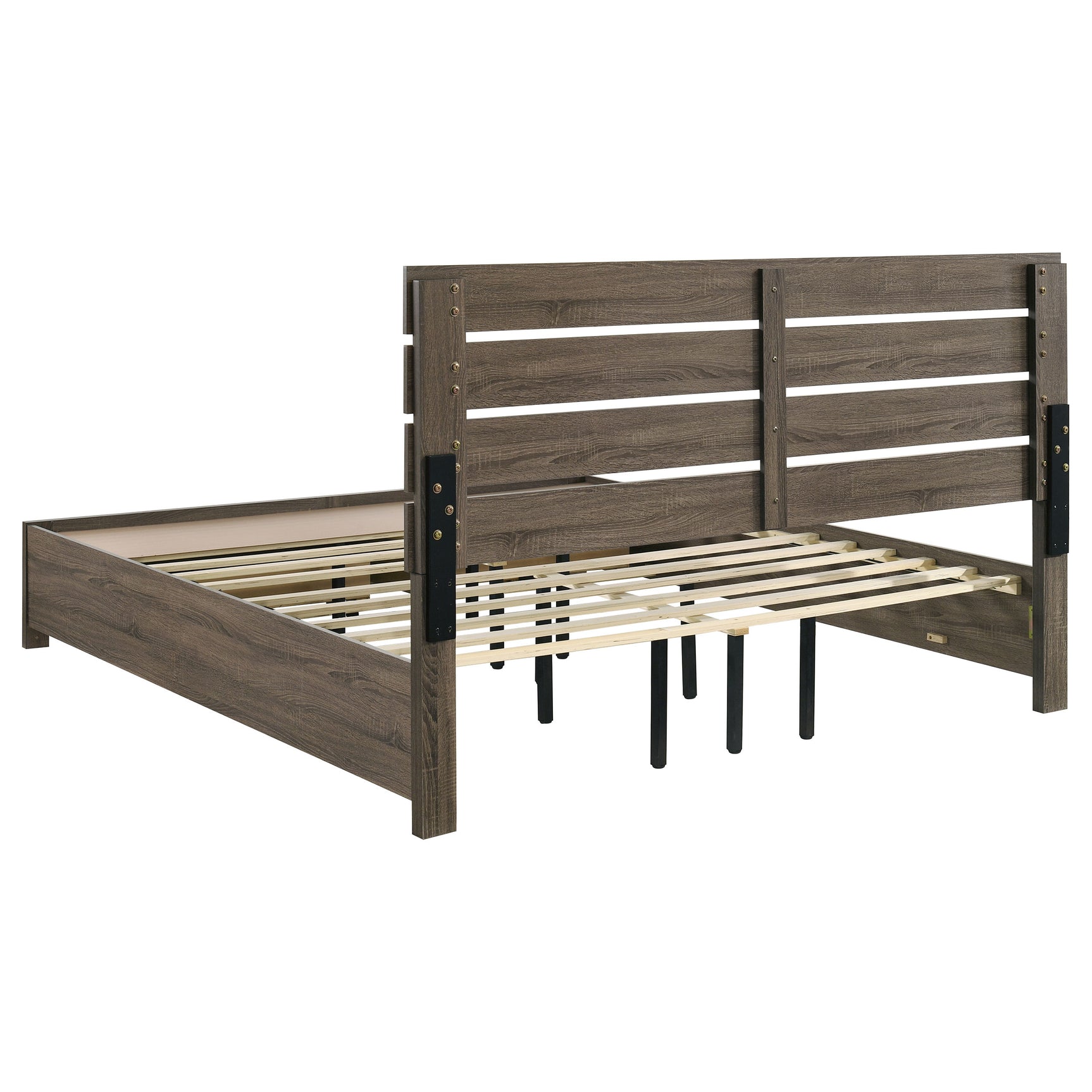 Brantford Wood Eastern King Storage Panel Bed Barrel Oak - Tampa Furniture Outlet