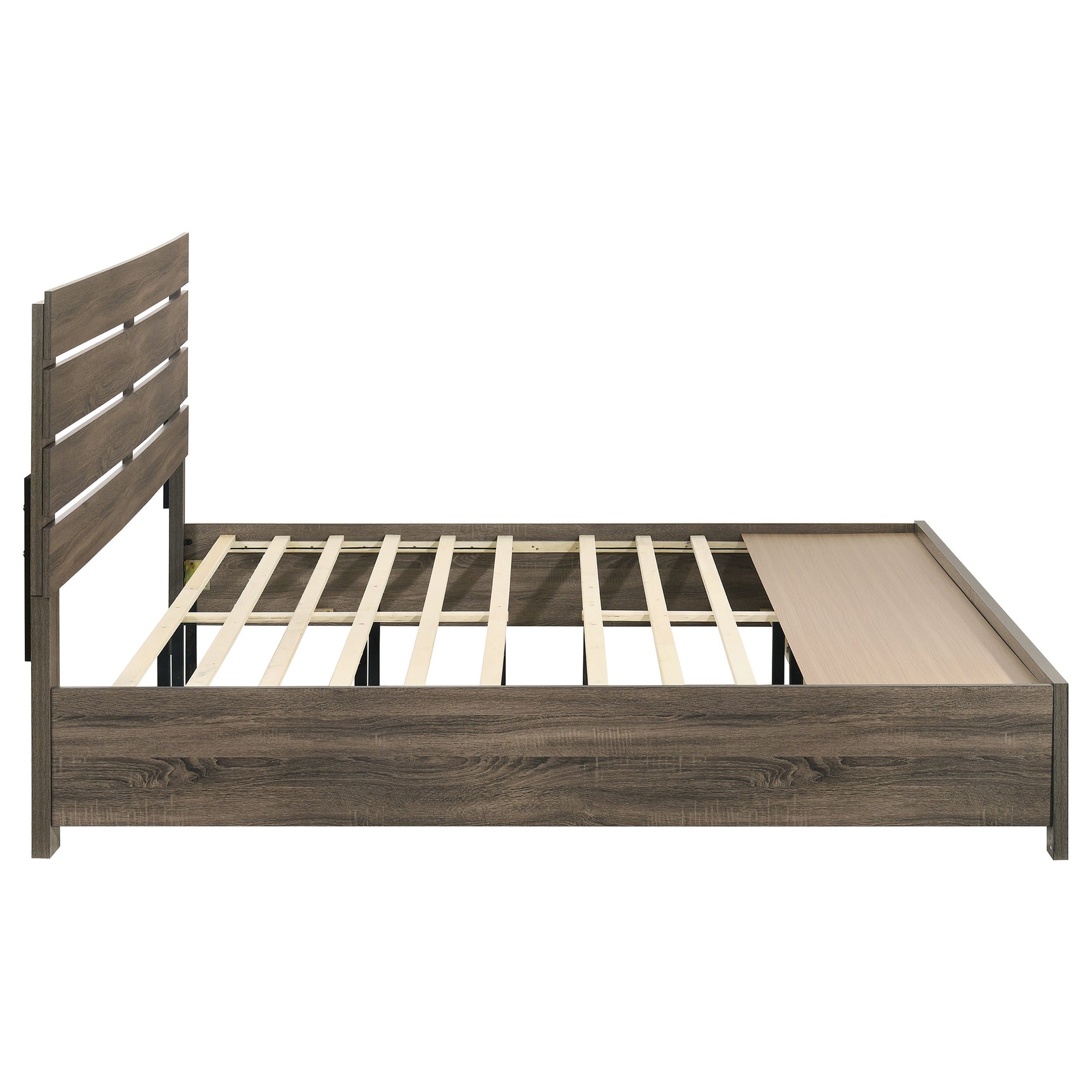 Brantford Wood Eastern King Storage Panel Bed Barrel Oak - Tampa Furniture Outlet