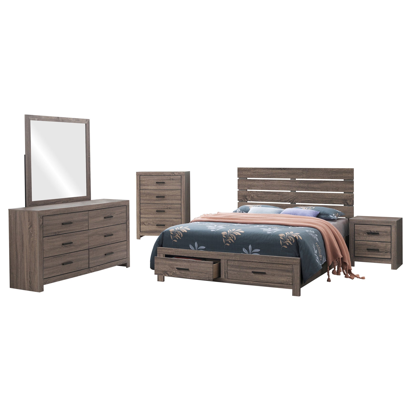 Brantford 5-piece Queen Bedroom Set Barrel Oak - Tampa Furniture Outlet