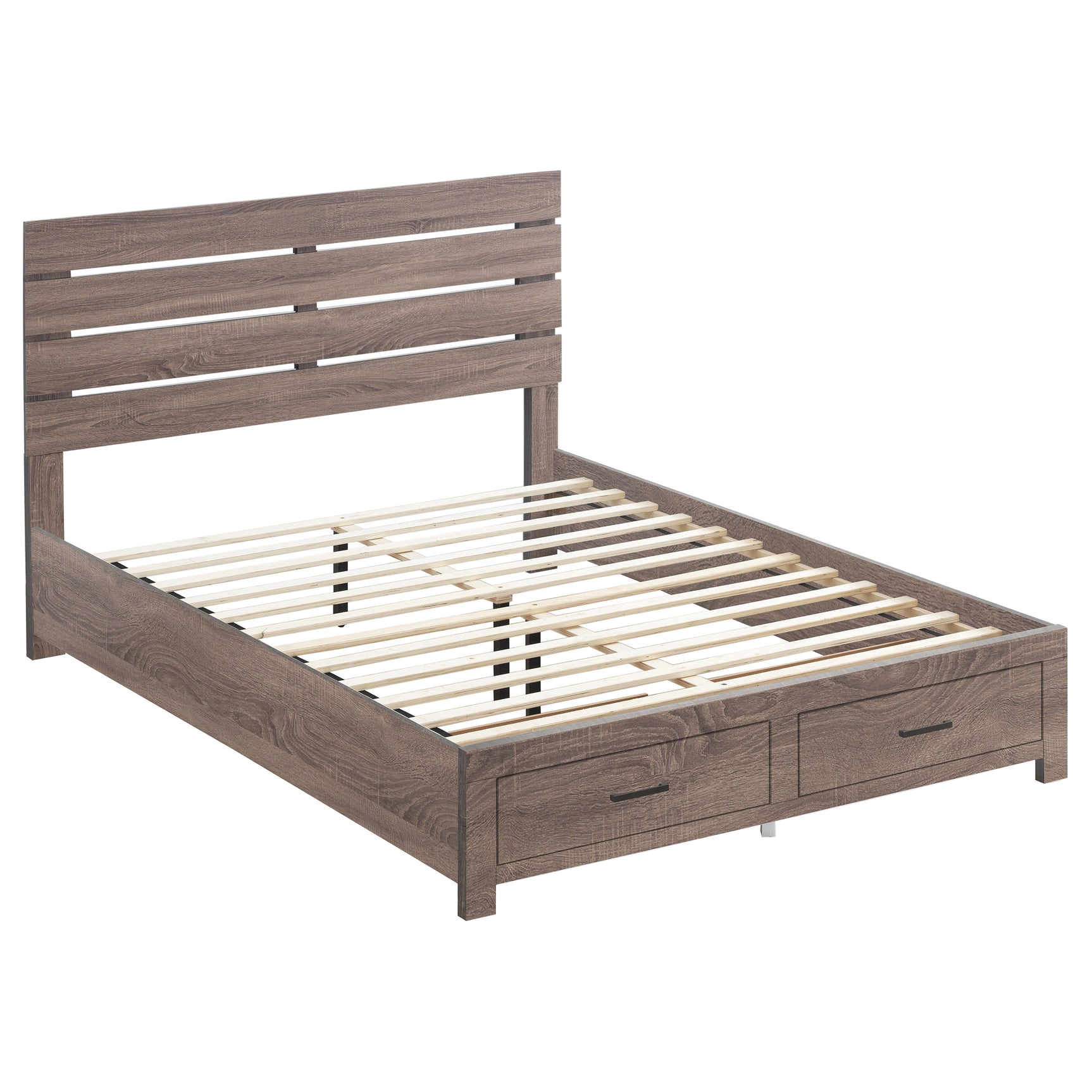 Tampa Furniture Outlet - Coaster - Brantford Wood Queen Storage Panel Bed Barrel Oak - 207040Q
