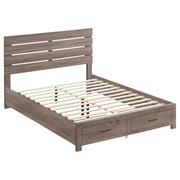Tampa Furniture Outlet - Coaster - Brantford Wood Queen Storage Panel Bed Barrel Oak - 207040Q