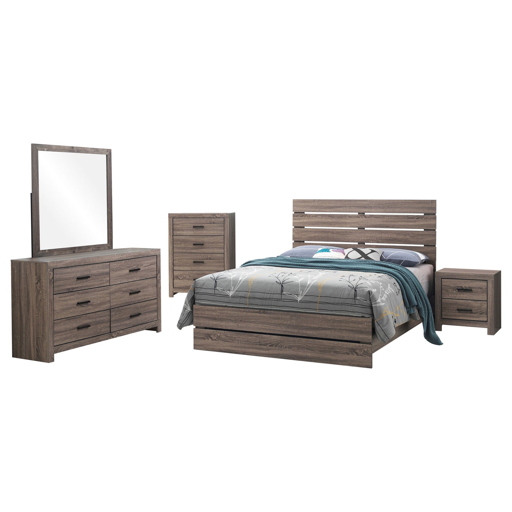Brantford 5-piece Eastern King Bedroom Set Barrel Oak - Tampa Furniture Outlet