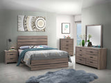 Brantford Wood Queen Panel Bed Barrel Oak - Tampa Furniture Outlet