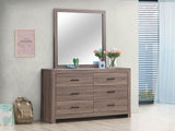 Brantford 6-drawer Dresser with Mirror Barrel Oak - Tampa Furniture Outlet