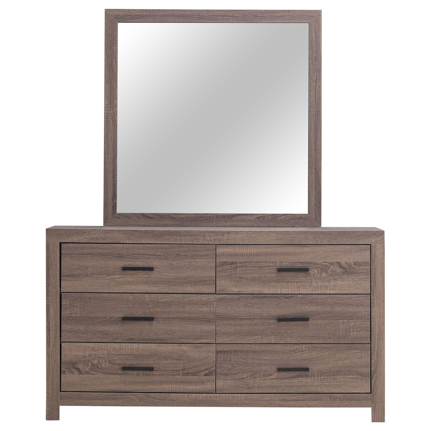 Brantford 6-drawer Dresser with Mirror Barrel Oak - Tampa Furniture Outlet