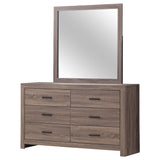 Brantford 6-drawer Dresser with Mirror Barrel Oak - Tampa Furniture Outlet