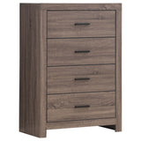 Tampa Furniture Outlet - Coaster - Brantford 4-drawer Bedroom Chest Barrel Oak - 207045