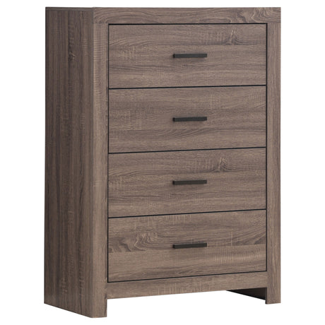 Tampa Furniture Outlet - Coaster - Brantford 4-drawer Bedroom Chest Barrel Oak - 207045