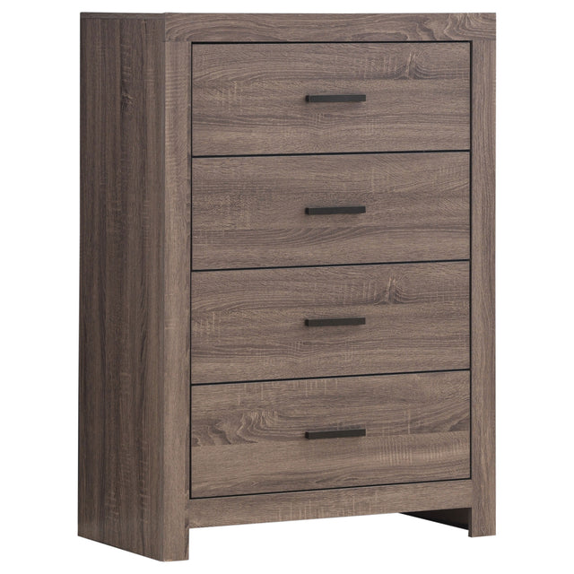 Tampa Furniture Outlet - Coaster - Brantford 4-drawer Bedroom Chest Barrel Oak - 207045
