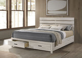 Brantford Wood Eastern King Storage Panel Bed Coastal White - Tampa Furniture Outlet