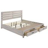 Brantford Wood Eastern King Storage Panel Bed Coastal White - Tampa Furniture Outlet