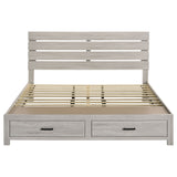 Brantford Wood Eastern King Storage Panel Bed Coastal White - Tampa Furniture Outlet