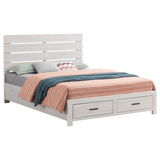 Brantford Wood Queen Storage Panel Bed Coastal White - Tampa Furniture Outlet