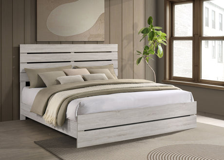 Brantford Wood Eastern King Panel Bed Coastal White - Tampa Furniture Outlet