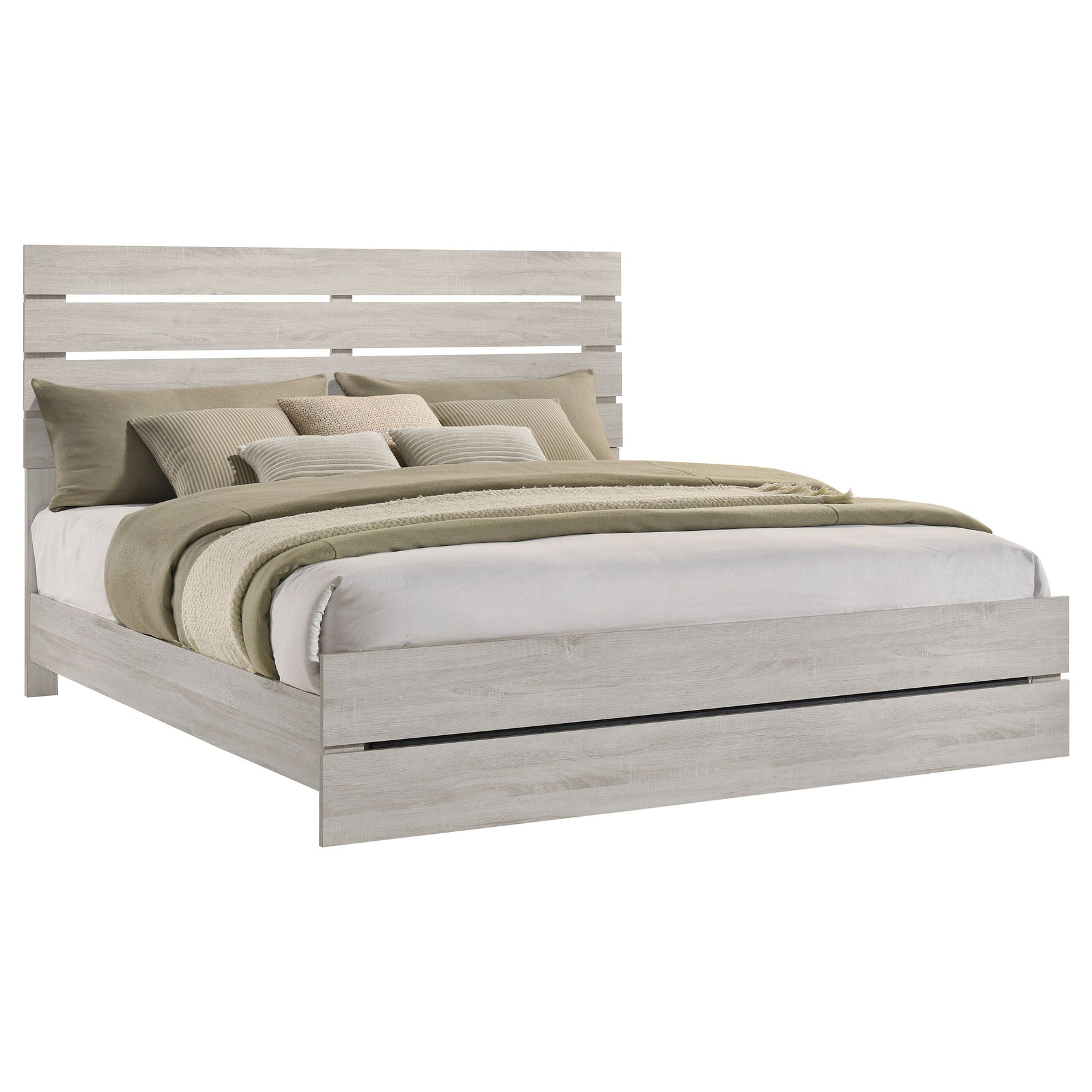 Brantford Wood Eastern King Panel Bed Coastal White - Tampa Furniture Outlet