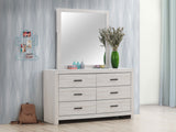 Brantford 6-drawer Dresser with Mirror Coastal White - Tampa Furniture Outlet