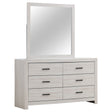 Tampa Furniture Outlet - Coaster - Brantford 6-drawer Dresser with Mirror Coastal White - 207053M