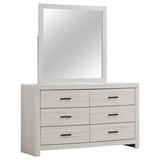 Tampa Furniture Outlet - Coaster - Brantford 6-drawer Dresser with Mirror Coastal White - 207053M