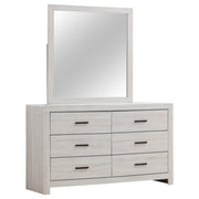 Tampa Furniture Outlet - Coaster - Brantford 6-drawer Dresser with Mirror Coastal White - 207053M