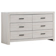 Tampa Furniture Outlet - Coaster - Brantford 6-drawer Dresser Coastal White - 207053