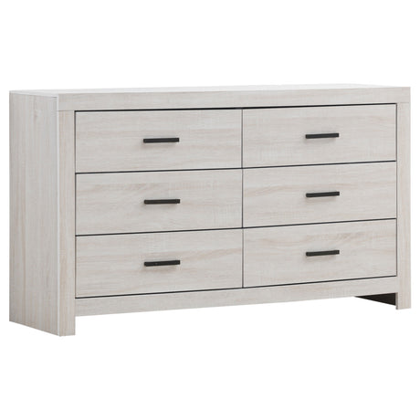 Tampa Furniture Outlet - Coaster - Brantford 6-drawer Dresser Coastal White - 207053