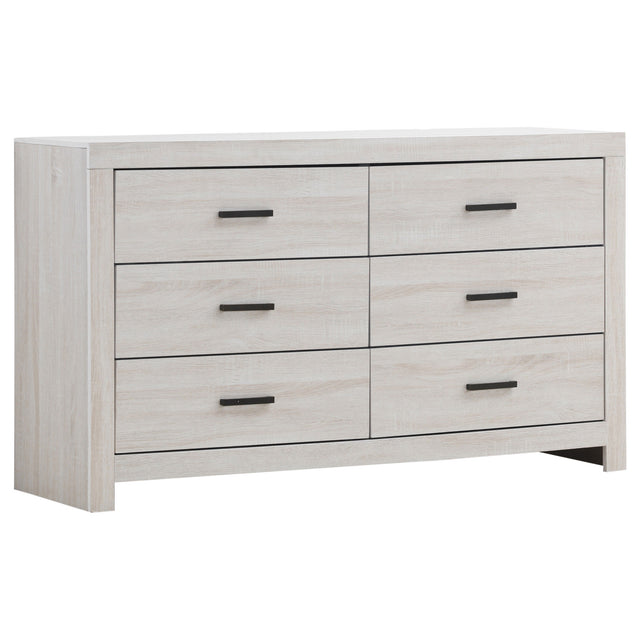 Tampa Furniture Outlet - Coaster - Brantford 6-drawer Dresser Coastal White - 207053