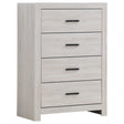 Tampa Furniture Outlet - Coaster - Brantford 4-drawer Bedroom Chest Coastal White - 207055