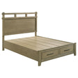Tampa Furniture Outlet - Coaster - Hazlewood 59-inch Queen Panel Storage Bed Vineyard Oak - 207530Q