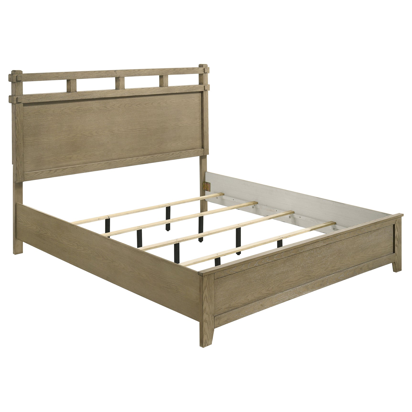 Tampa Furniture Outlet - Coaster - Hazlewood 61-inch Eastern King Panel Bed Vineyard Oak - 207531KE