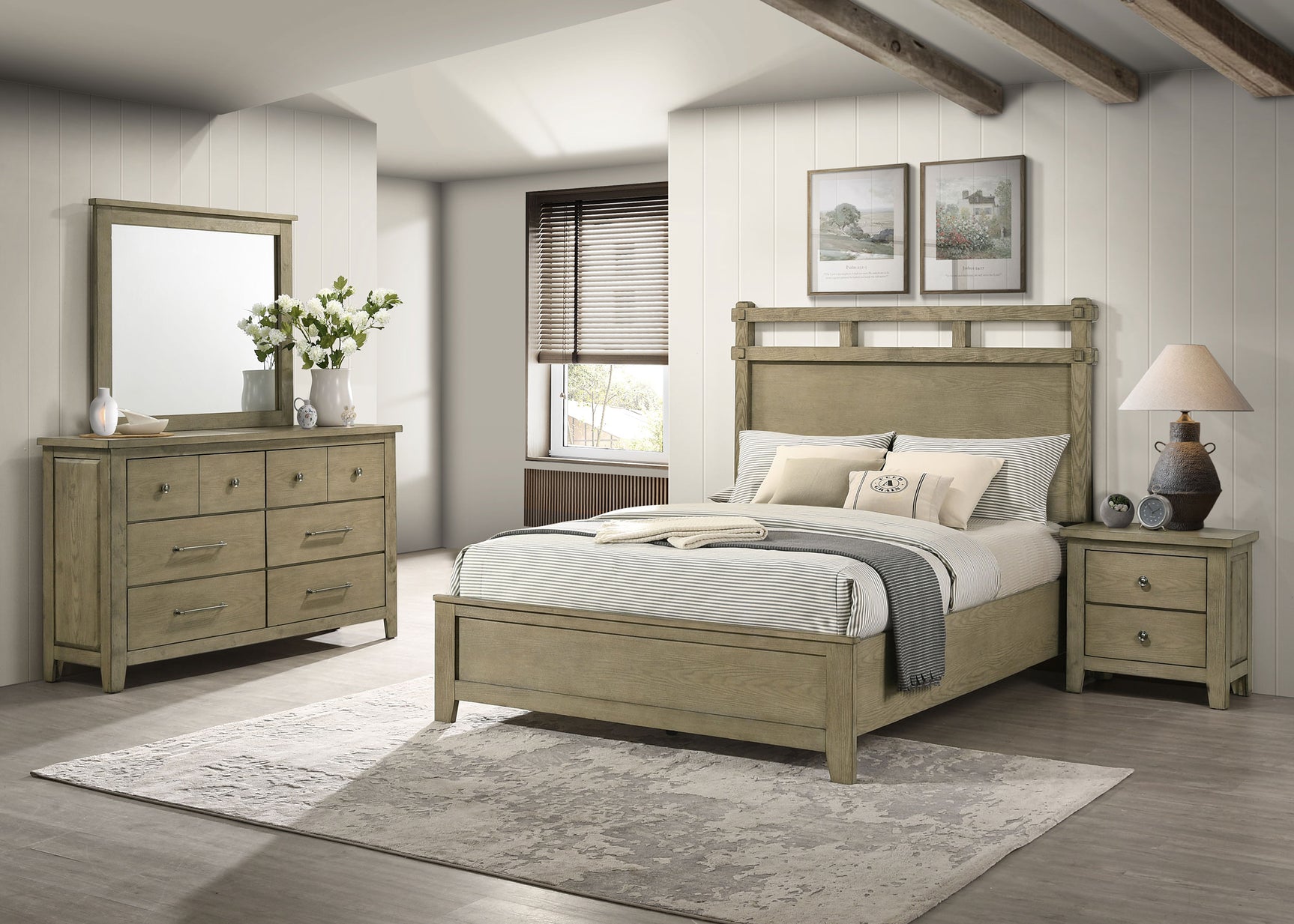 Tampa Furniture Outlet - Coaster - Hazlewood 4-piece Queen Bedroom Set Vineyard Oak - 207531Q-S4