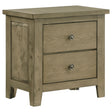 Tampa Furniture Outlet - Coaster - Hazlewood 2-drawer Nightstand Bedside Table Vineyard Oak - 207532