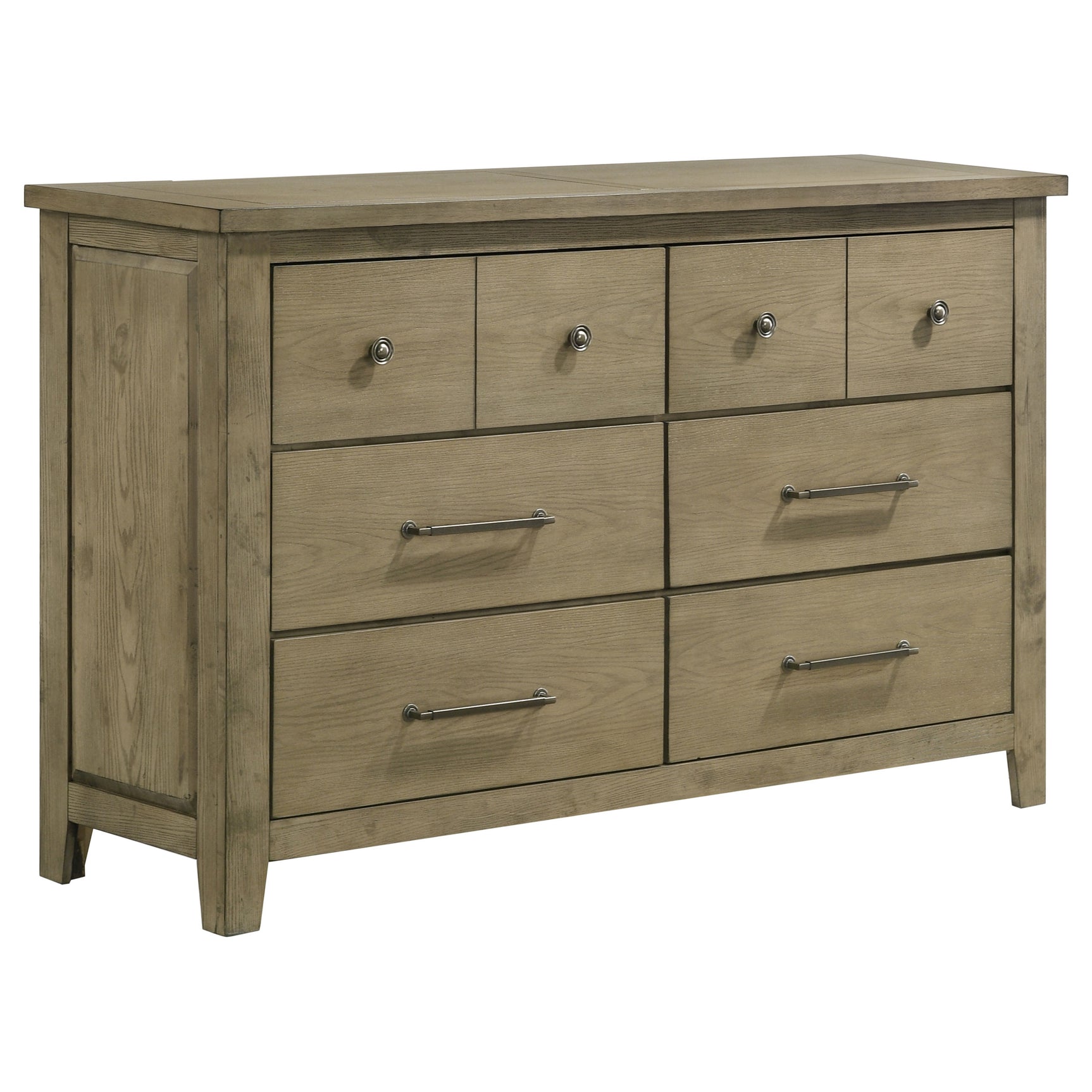 Tampa Furniture Outlet - Coaster - Hazlewood 6-drawer Bedroom Dresser Cabinet Vineyard Oak - 207533