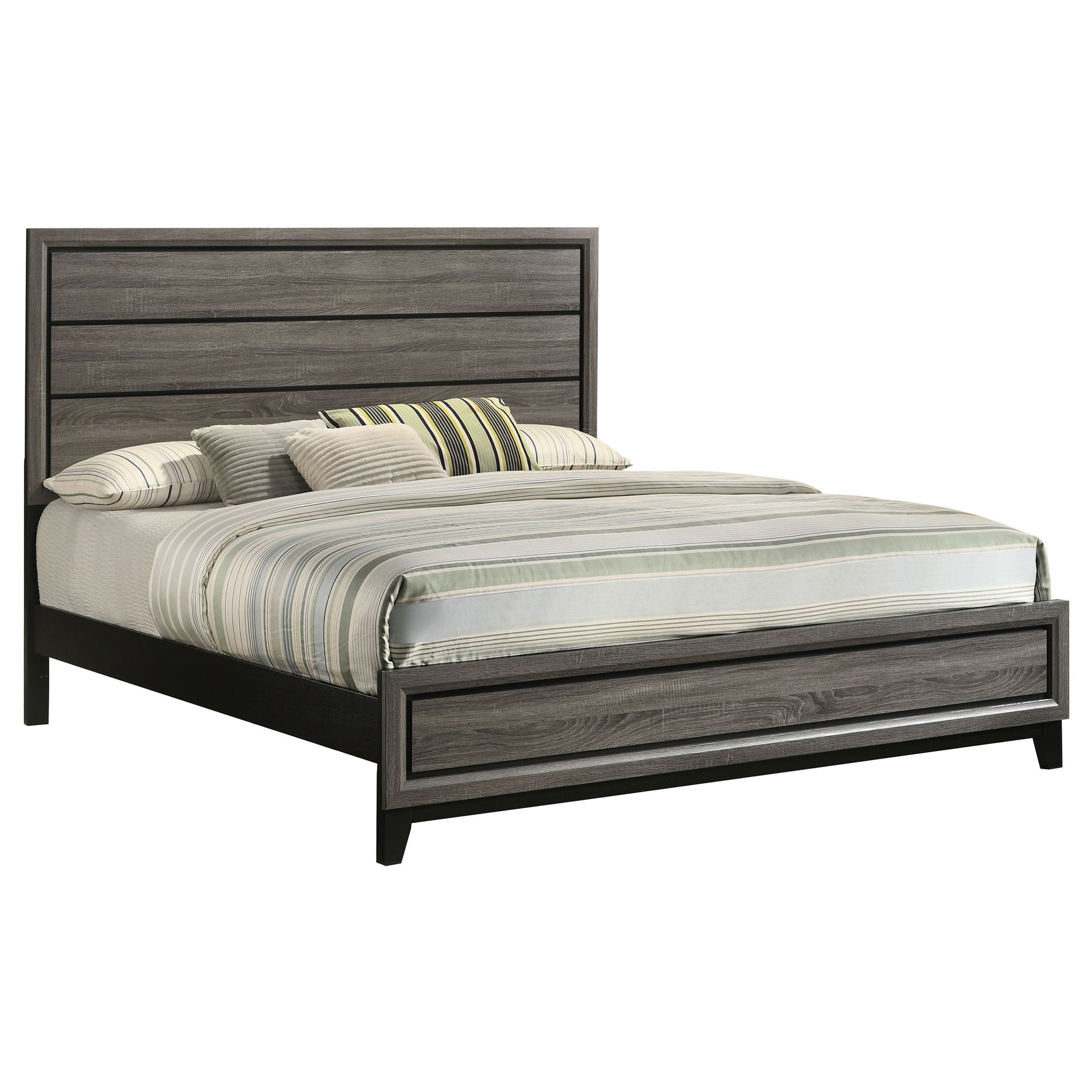 Watson Wood Eastern King Panel Bed Grey Oak - Tampa Furniture Outlet