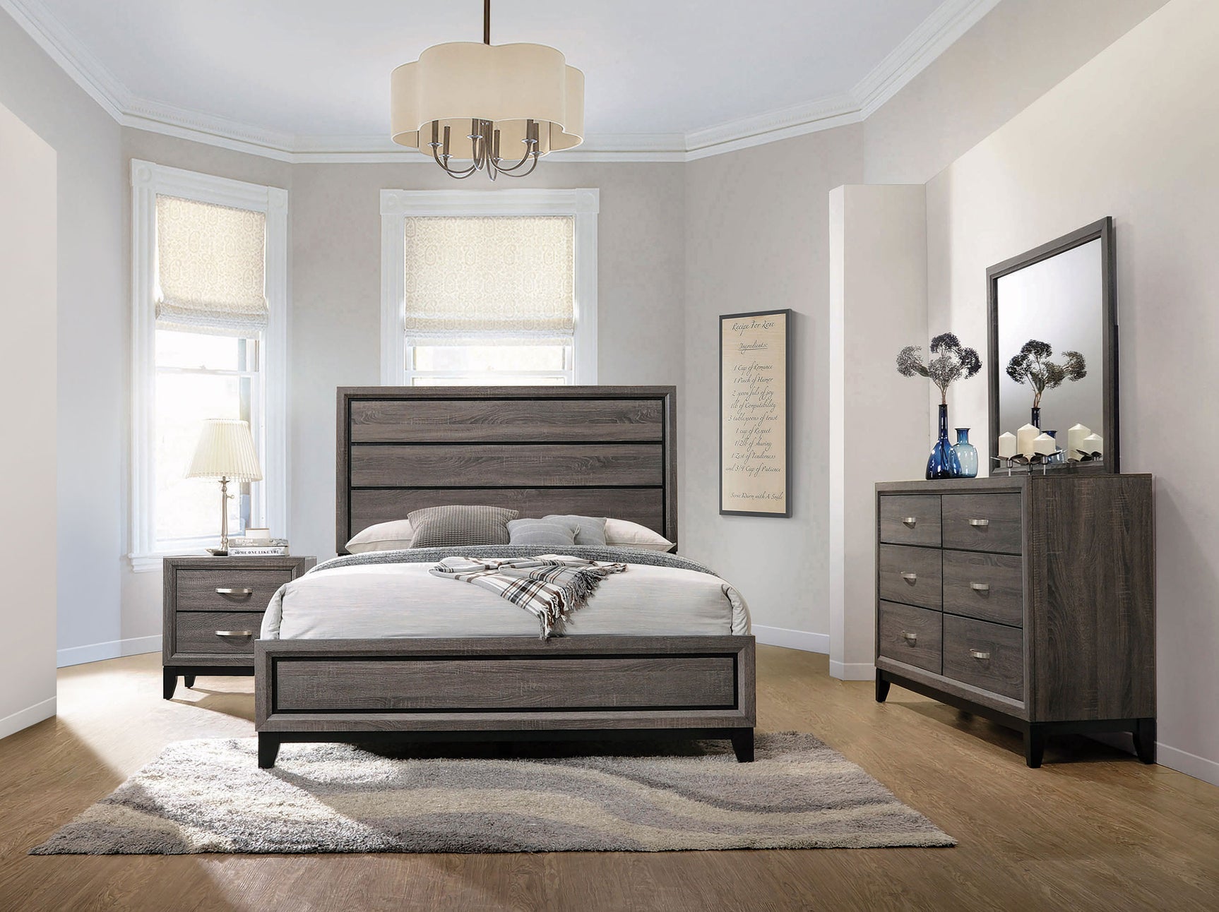 Tampa Furniture Outlet - Coaster - Watson Four-piece Queen Bedroom Set Grey Oak - 212421Q-S4