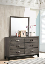 Watson 6-drawer Dresser with Mirror Grey Oak - Tampa Furniture Outlet
