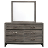 Watson 6-drawer Dresser with Mirror Grey Oak - Tampa Furniture Outlet