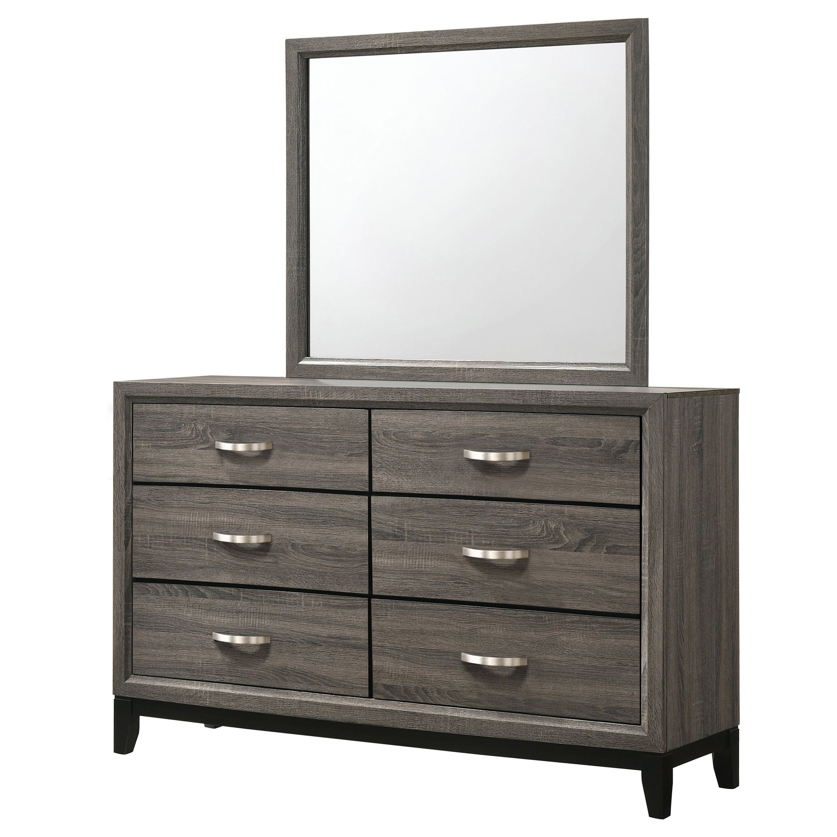 Watson 6-drawer Dresser with Mirror Grey Oak - Tampa Furniture Outlet